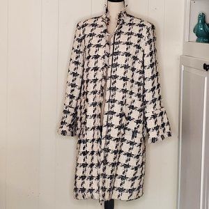 Haver Bernard B&W Window-Pane Check Overcoat